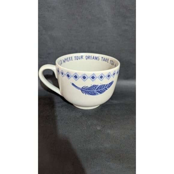 Primitives By Kathy "Go Where Your Dreams Lead You Ceramic Mug With Arrow & lea - Picture 7 of 9